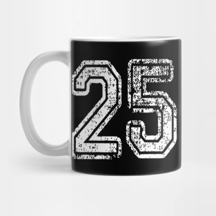 Number 25 Grungy in white Mug